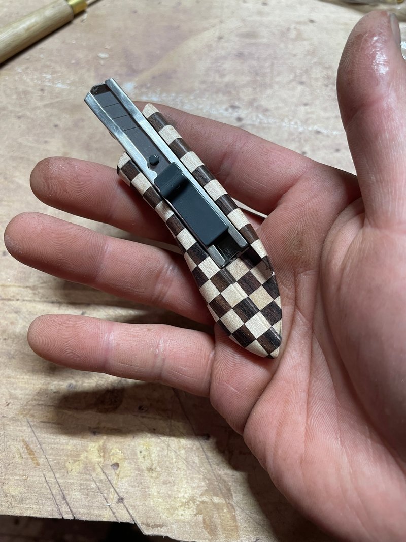 ギターの端材で作った木製ミニカッターナイフ  市松 - 其他 - 木頭 