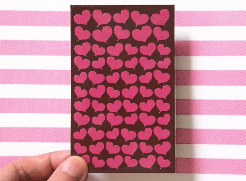 Heart Stickers - สติกเกอร์ - วัสดุกันนำ้ สึชมพู