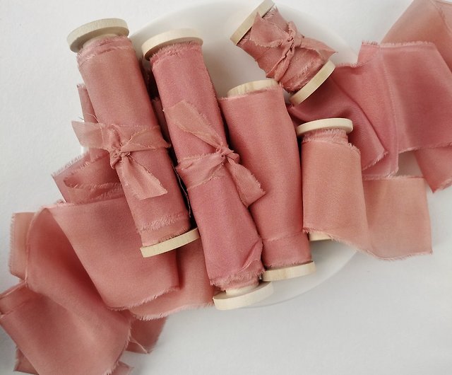 Pink Sand Silk Ribbon / Hand Dyed Silk ribbon on Wood Spool - Shop  KrasnovaSilk Gift Wrapping & Boxes - Pinkoi