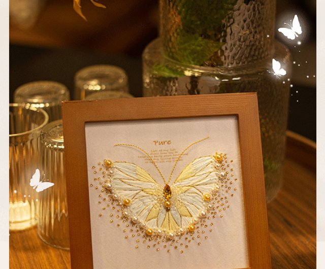 3 Dビーズ刺繍絵画手作りDIYセット蝶ビーズ刺繍額縁絵画ホーム