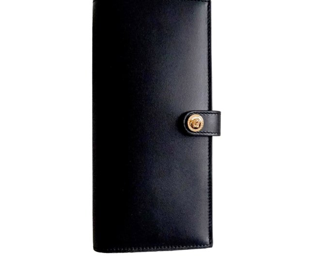 新品 VERSACE ゴールド メドゥーサ サークル ロゴ ブラック