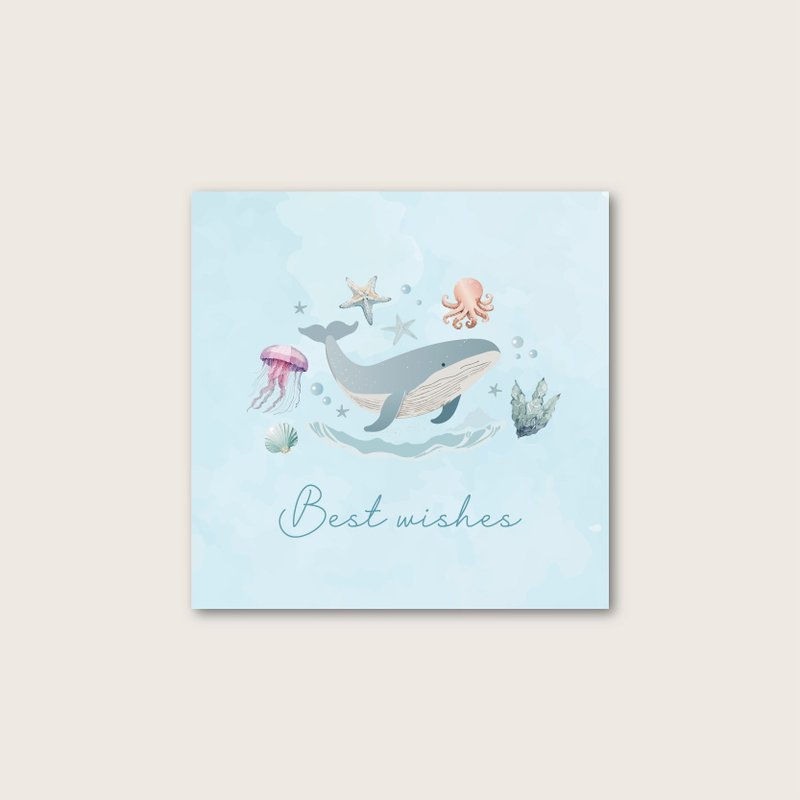 Ocean Card Universal Card Birthday Card Gift Card Whale Card - การ์ด/โปสการ์ด - กระดาษ 