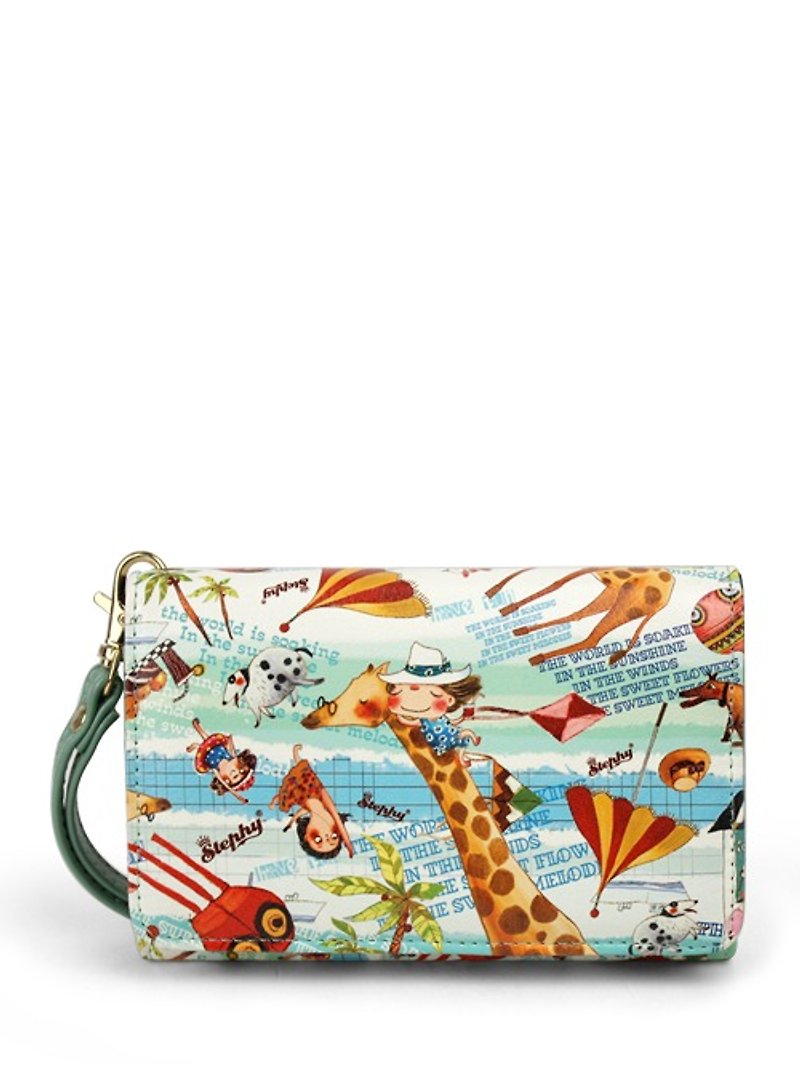 Stephy fruit SB065-BF free sun with cute giraffe graphic arts design smart phone bags / handbags - กระเป๋าสตางค์ - หนังแท้ 