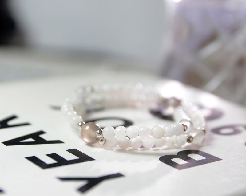 月色呢喃 l 靈魂魅力 l 愛情女神 l 月光石 - 手鍊/手環 - 水晶 白色