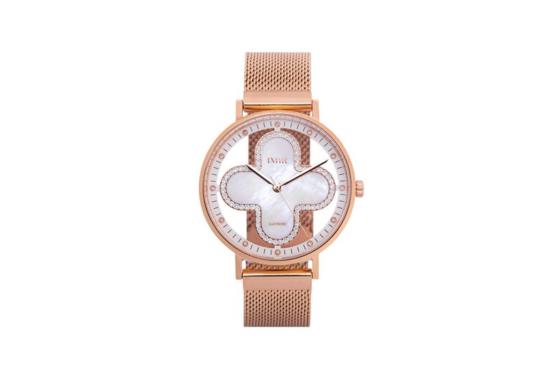 IMIR 璀璨 | 白珍珠貝 玫瑰金殼 (36mm) - 女錶 - 不鏽鋼 