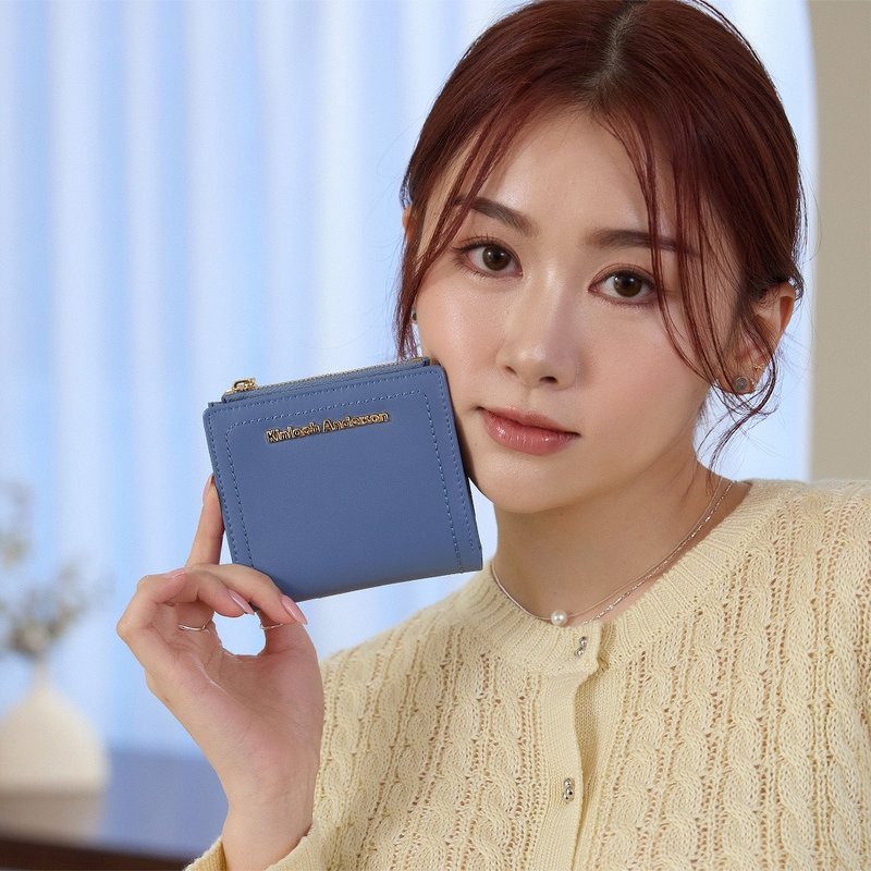 【Kinloch Anderson】Carol 壓扣短夾-寧靜藍 - 錢包/皮夾/長短夾 - 人造皮革 藍色