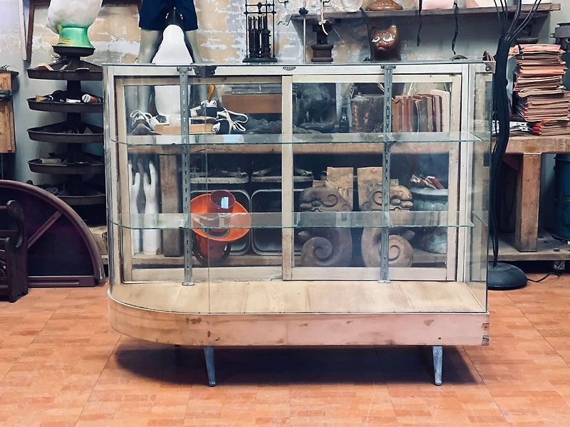 初期のガラスヒノキの陳列棚と商品棚 - その他の家具 - 木製 