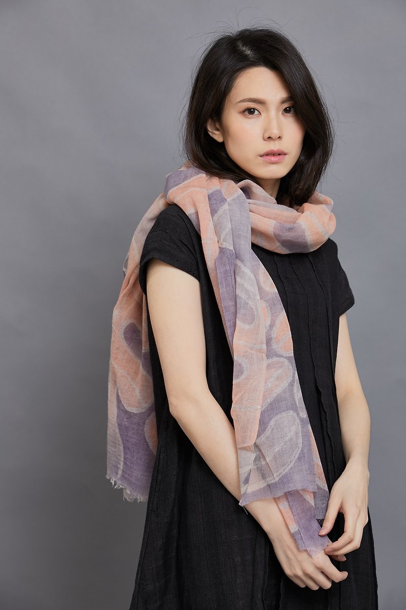Vewadi scarf_ Spring - Knit Scarves & Wraps - Cotton & Hemp Pink