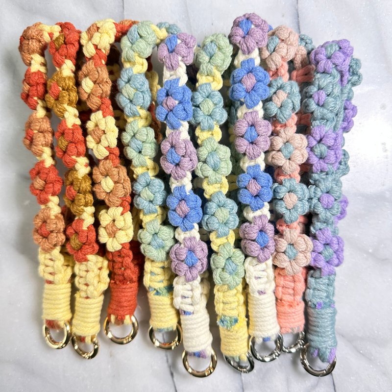 Xiaohua mobile phone lanyard/lace knot design macrame design/hand-woven/can be customized - เชือก/สายคล้อง - ผ้าฝ้าย/ผ้าลินิน 