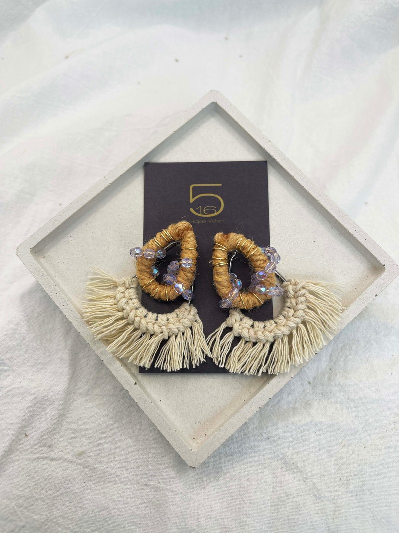 ハワイアンフラ - ピアス・イヤリング - コットン・麻 