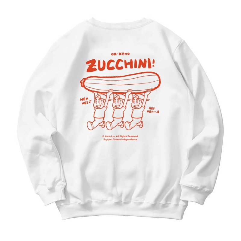 Zucchini Taro - University Sweatshirt - 3 Colors - เสื้อฮู้ด - ผ้าฝ้าย/ผ้าลินิน สีดำ