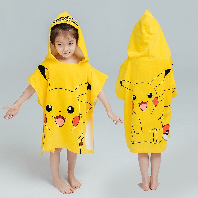 [ONEDER Wanda] Pokémon Pikachu hooded bath towel Pokémon cotton cloak bath towel - ผ้าขนหนู - ผ้าฝ้าย/ผ้าลินิน 