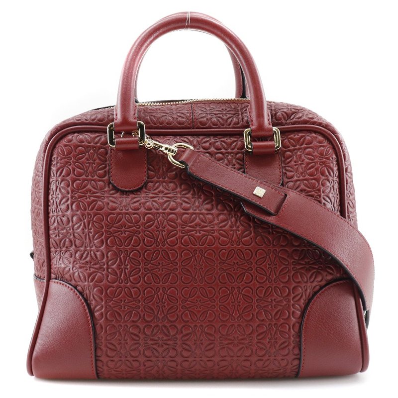 【日本直送】ロエベ LOEWE アマソナ75 ハンドバッグ リピートアナグラム 2WAYショルダー カーフ 赤 レディース【中古】 - 手提包/手提袋 - 真皮 紅色