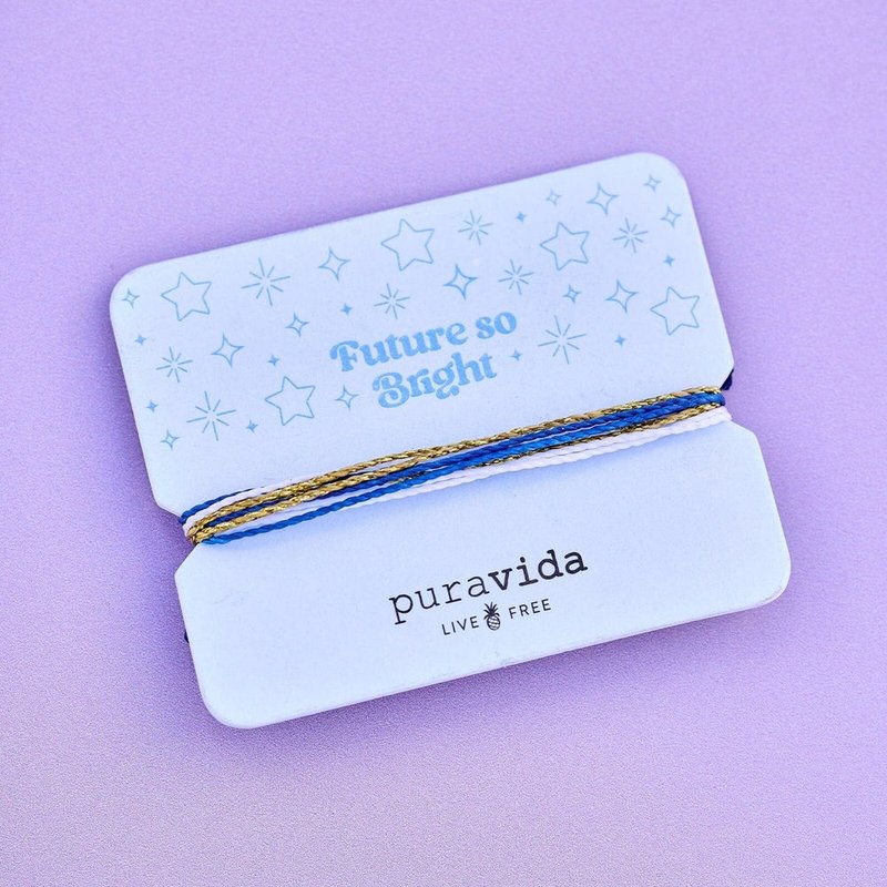 Pura Vida American handmade GIFTING series bright future bracelet card - สร้อยข้อมือ - วัสดุกันนำ้ สีน้ำเงิน