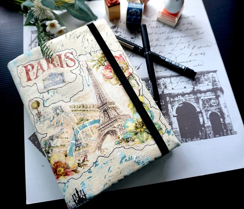 PARIS輕旅遊手帳本記事本畫圖本日記本 - 筆記本/手帳 - 紙 卡其色