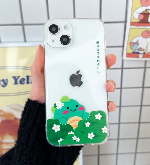 hottmall iPhone 16/15/14/13/12/11/XS/XR/7/8/SE2/SE3 Dinosaur Transparent Phone Case