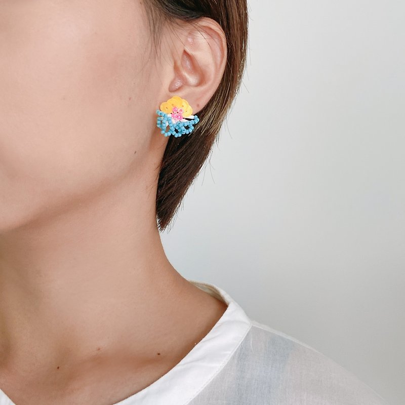 其他材質 耳環/耳夾 藍色 - 夏天的珊瑚 耳環/耳針/耳夾/夾式/耳飾