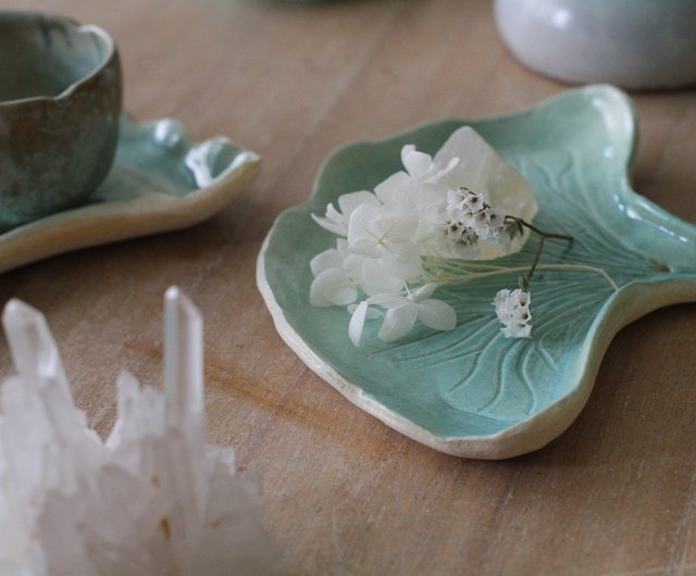 Ginko Leaves Tray in hotsell Pastel Blue