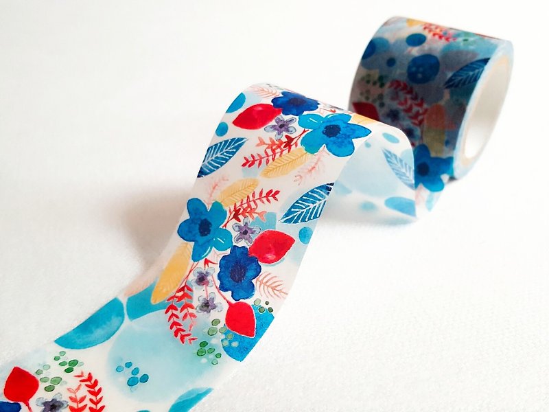 [Hoppy] Mini Box-Bloom blue / garden reward blue hi flower paper tape / GTIN: 4713077972342 - Washi Tape - Paper 