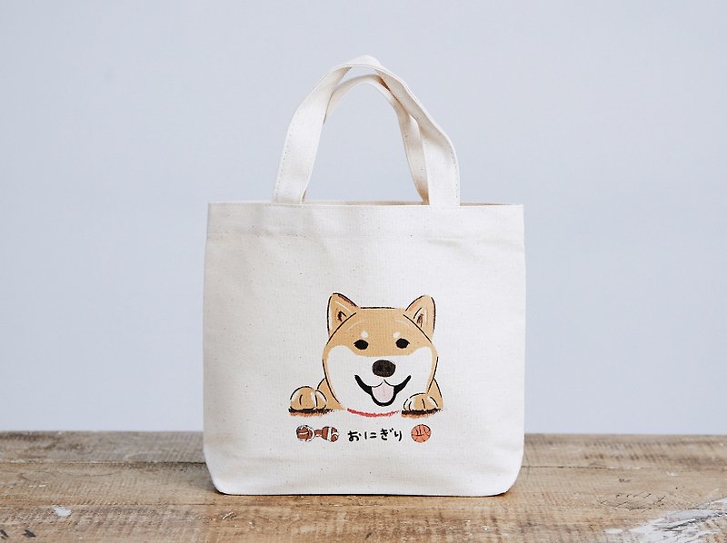 Shiba Inu Canvas Tote Bag - Natural Color 8oz - Handbags & Totes - Cotton & Hemp White