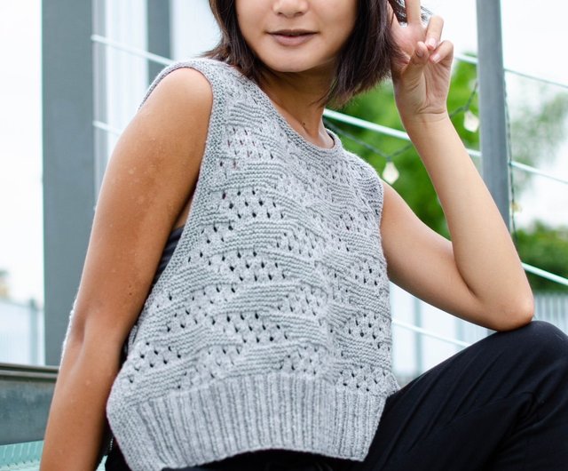 Hand 2024 Made Knitted Wool Women's Vest