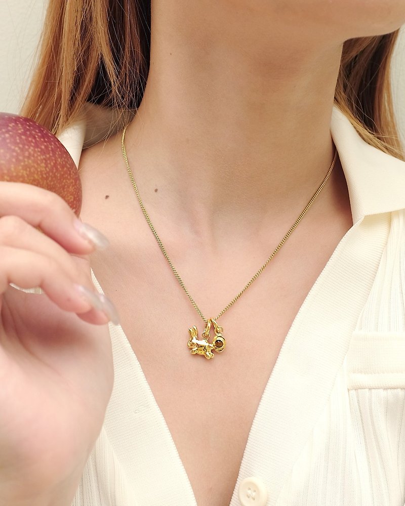 Bunnie & Yuan Bao charms Necklace - Necklaces - Precious Metals Gold