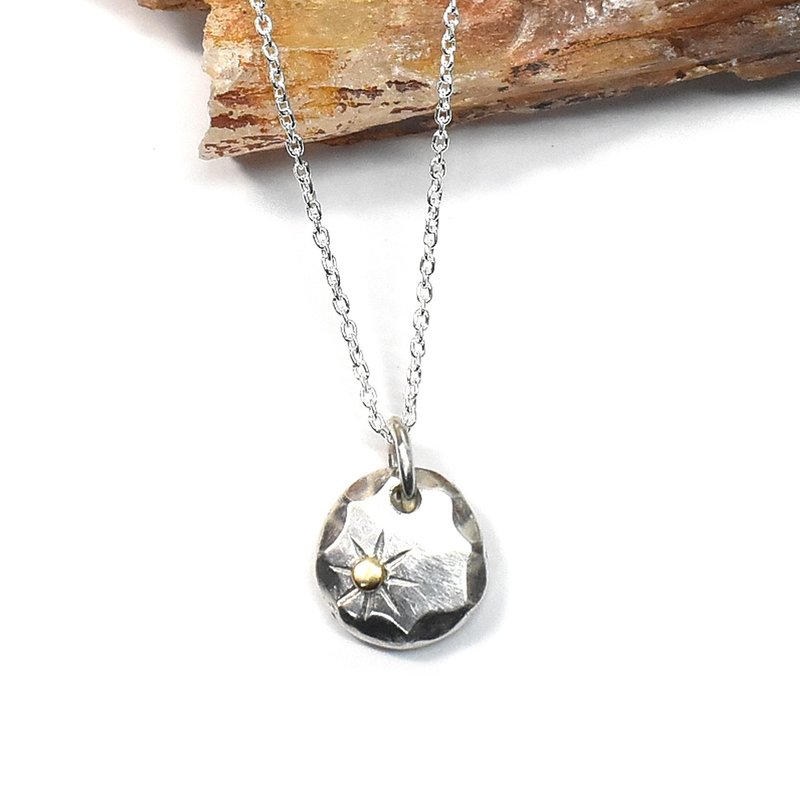 K18 Sun Silver Necklace Unique Item No-011 - สร้อยคอ - โลหะ สีเงิน