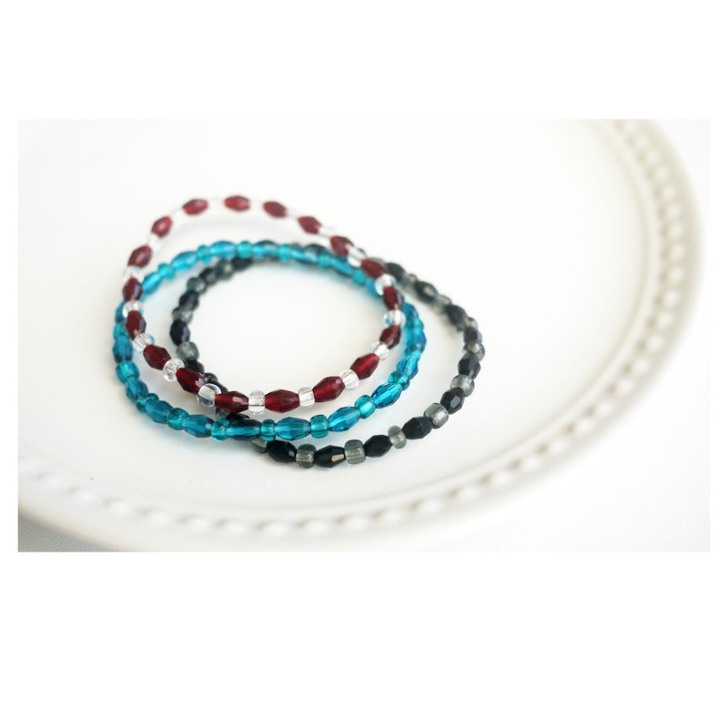 Crystal glass bead combination bracelet | a set of three - Bracelets - Other Materials Multicolor