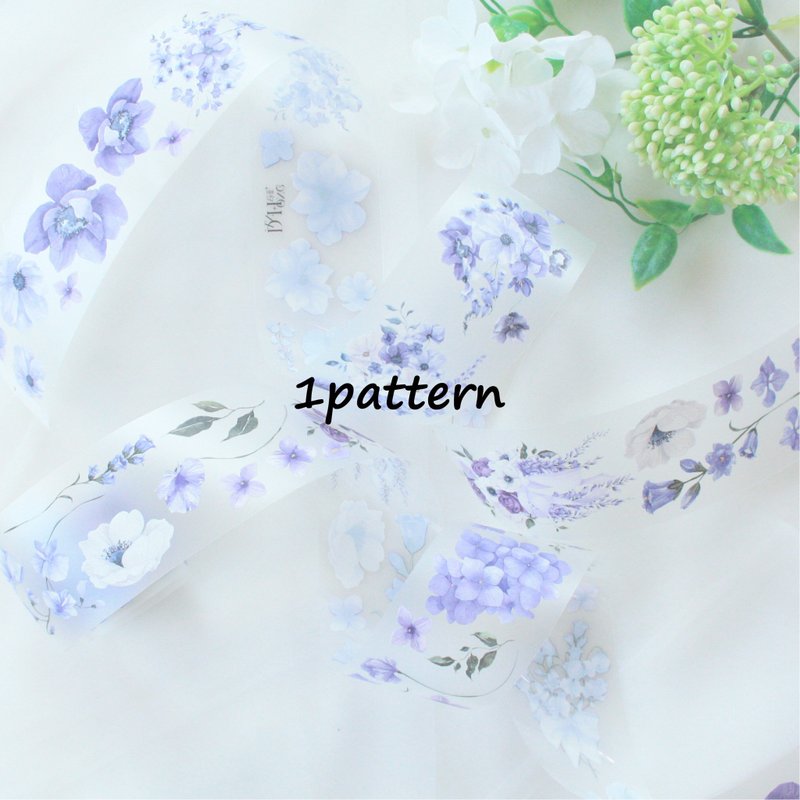 Masking tape_flower_ purple scent _1pattern - สติกเกอร์ - พลาสติก 