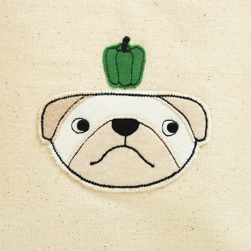 Cats & Dogs Christmas Tote Bag-Green Pepper Dog - Handbags & Totes - Cotton & Hemp Green