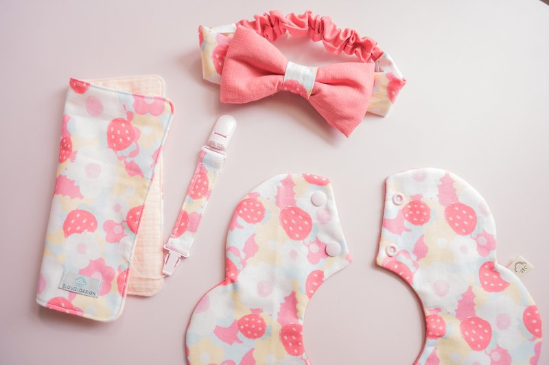 Strawberry milkshake full moon gift box set - Baby Gift Sets - Cotton & Hemp Pink