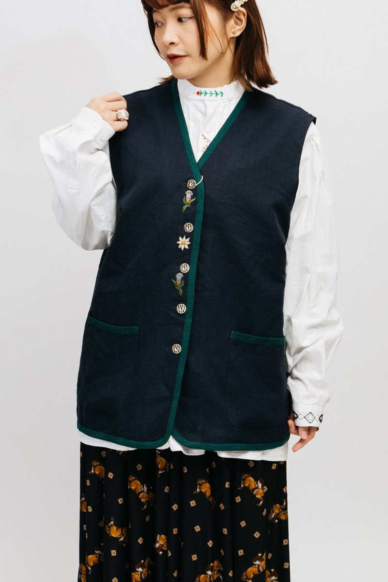 提洛爾背心 tyrolean vest 古着【初戀販賣所】Vintage F080 - 男背心 - 棉．麻 