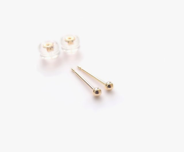 18k Solid Yellow Gold Tiny Dot Ball Stud Earrings Shop Joyce Wu Handmade Jewelry Earrings Clip Ons Pinkoi