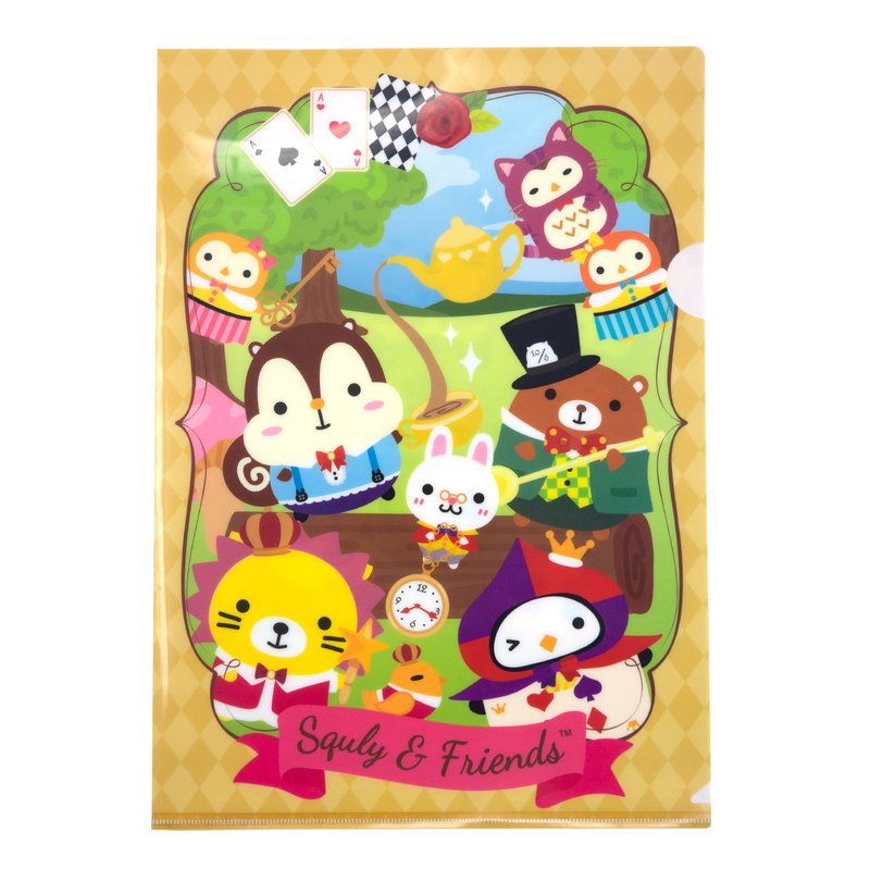 Squly & Friends A4 PP Folder (Wonderland - Champagne Color) (E054SQS) - Folders & Binders - Plastic Gold