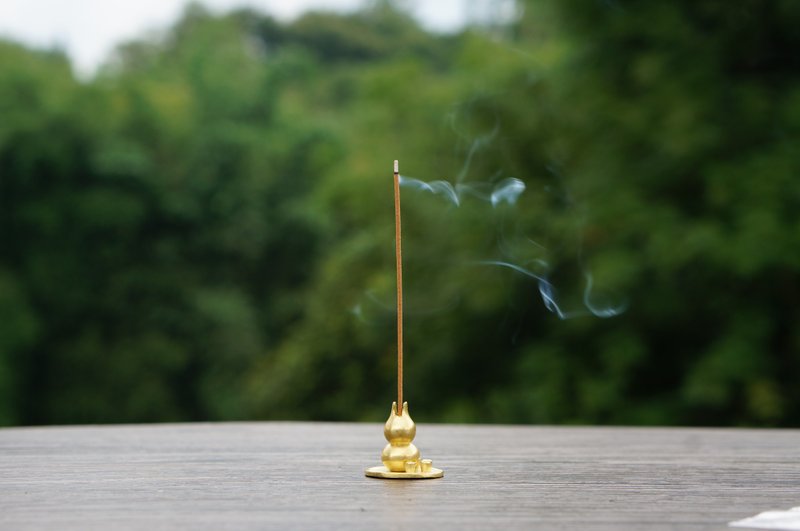 葫蘆香插盤香小擺件 - 擺飾/家飾品 - 銅/黃銅 金色