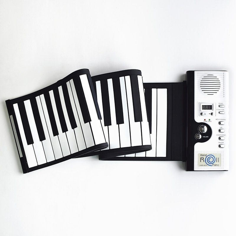 Hand Roll Piano 61鍵手捲鋼琴 電子琴 認識音樂 捲一捲帶著走 - 結他/樂器 - 矽膠 白色