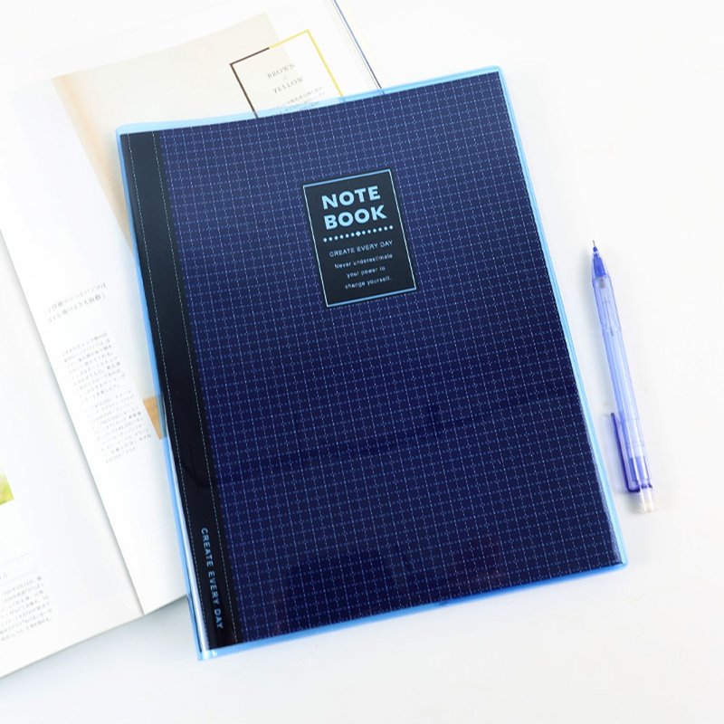 Chuyu A4/13K blue transparent rubber cover thickened notebook/multi-purpose notepad (blank) - 90 sheets - สมุดบันทึก/สมุดปฏิทิน - กระดาษ สีน้ำเงิน