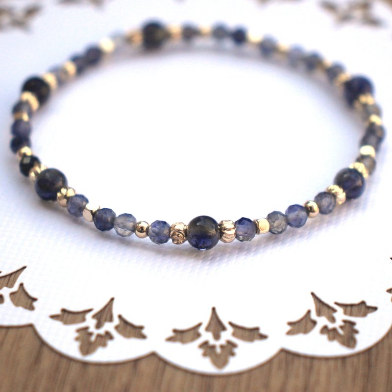 Cordierite-stable mood-delicate and elegant-crystal bracelet - Bracelets - Crystal Purple