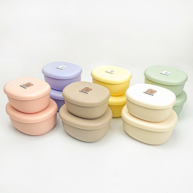 【韓國UBMOM】 UBMOM新品矽膠附蓋碗兩件組(180ML+300ML) - 兒童餐具/餐盤 - 矽膠 