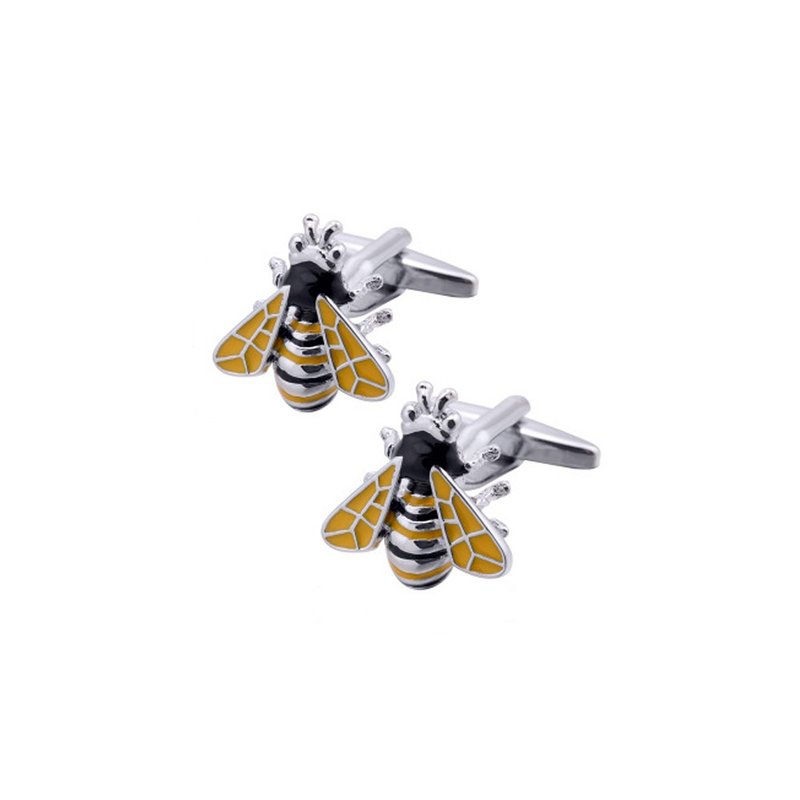 黃色蜜蜂袖扣 Yellow Bee Cufflinks KC10109a ** 附送贈品 ** - 袖扣 - 其他金屬 黃色