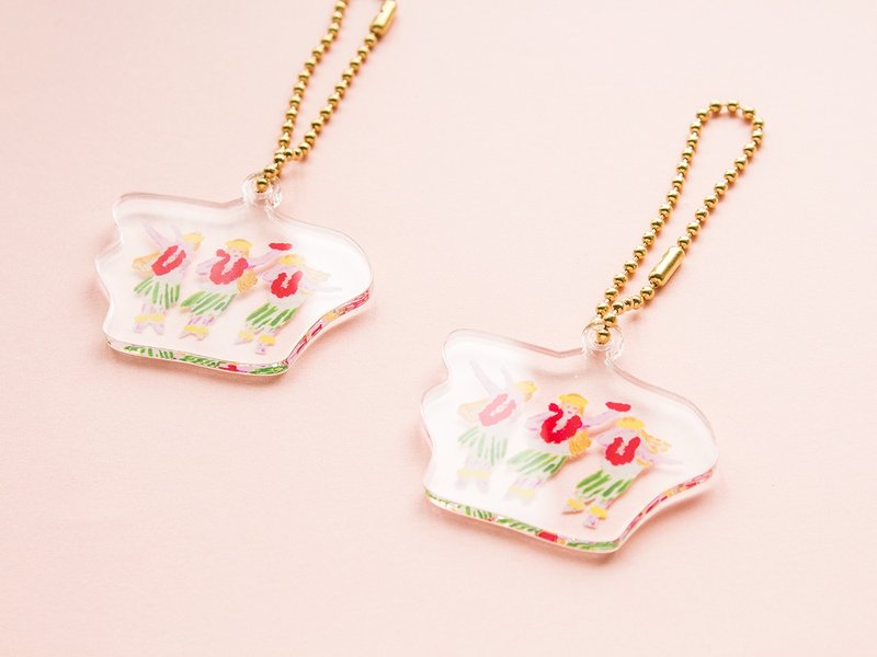 aloha hula girls アクリルキーホルダー medium - 鑰匙圈/鑰匙包 - 壓克力 透明