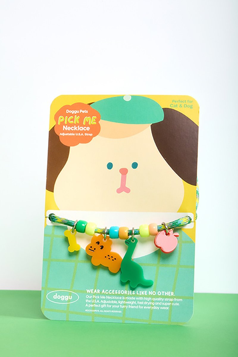 DOGGU PETS สร้อยคอสัตว์เลี้ยง SET Pick me dinosaurus - ปลอกคอ - วัสดุอื่นๆ หลากหลายสี