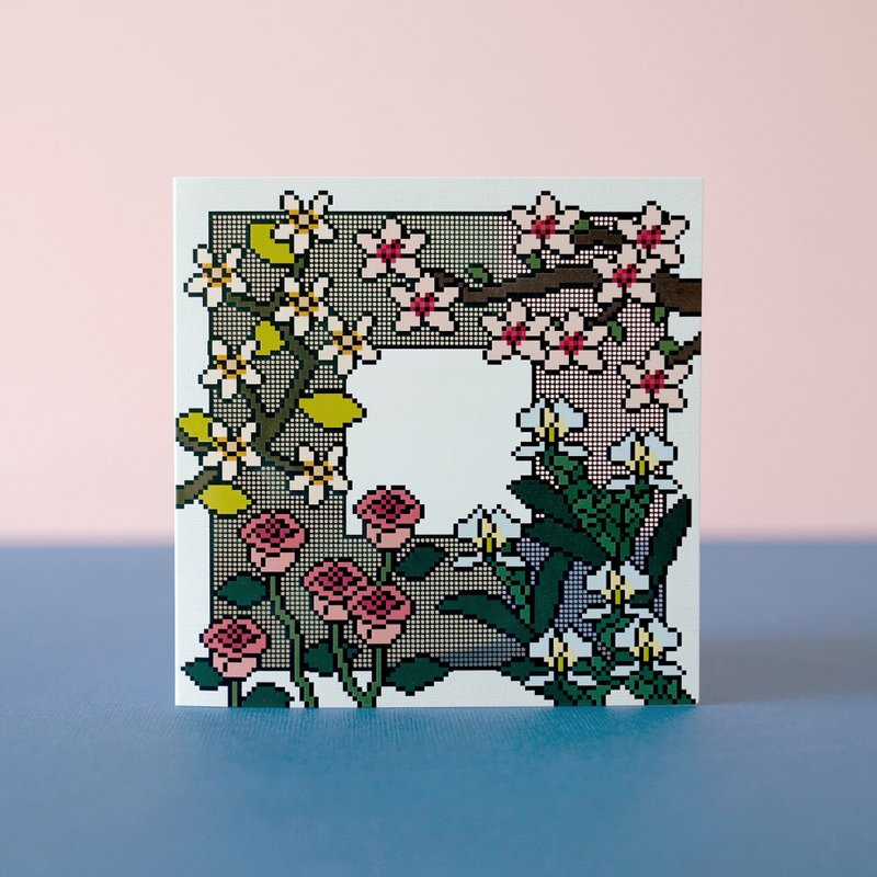 【aaah咖啡】花花系列卡片 - 卡片/明信片 - 紙 粉紅色