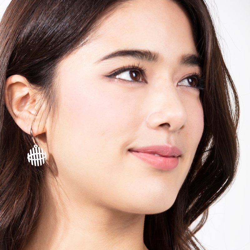 Op Sphere Earring (White) | illusion Collection - Earrings & Clip-ons - Plastic White