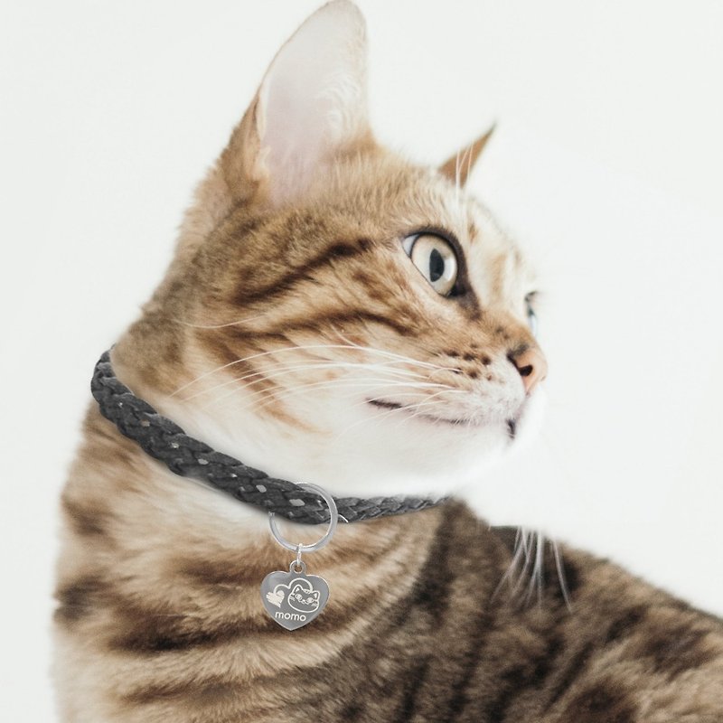 Customized Laser lettering Cat pet famous brand Tag - ปลอกคอ - วัสดุอื่นๆ 