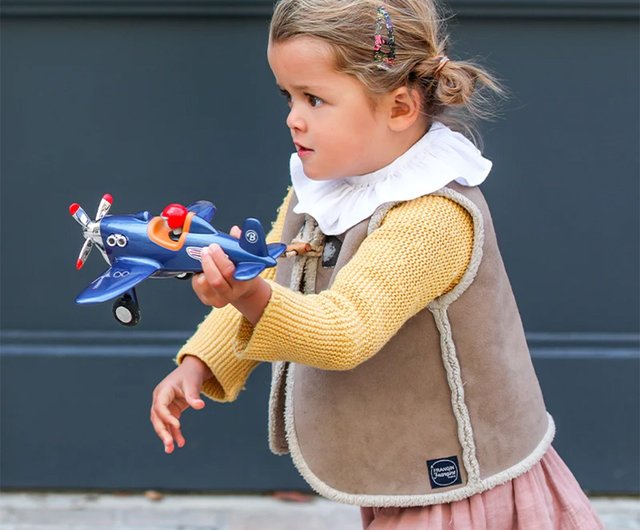 在庫限定 フランス製バゲラの精巧なおもちゃの飛行機 - ロイヤルブルー