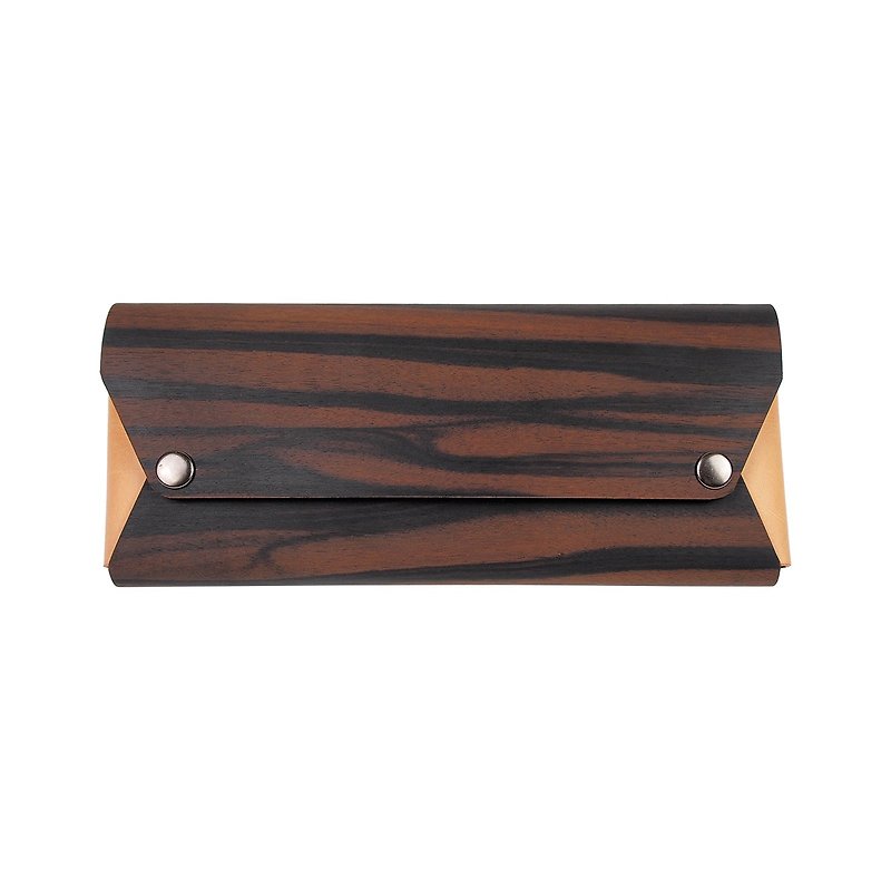 [ツリー]黒檀の革の革ペンケース - ペンケース・筆箱 - 木製 ブラック