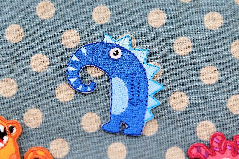 Proboscis self-adhesive embroidered cloth stickers-cute monster series - กระเป๋าเครื่องสำอาง - งานปัก สีน้ำเงิน