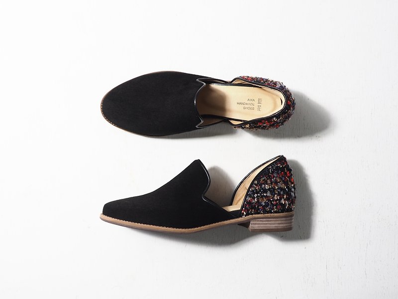 Love flower loafers-MS+ - รองเท้าลำลองผู้หญิง - หนังแท้ สีดำ