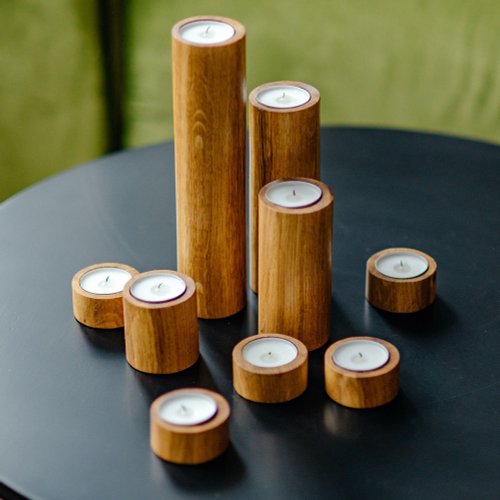 OVO Things オーク キャンドルホルダー 2個セット 木製 ろうそく OVO Things オーク キャンドルホルダー 2個セット 木製 ろうそく